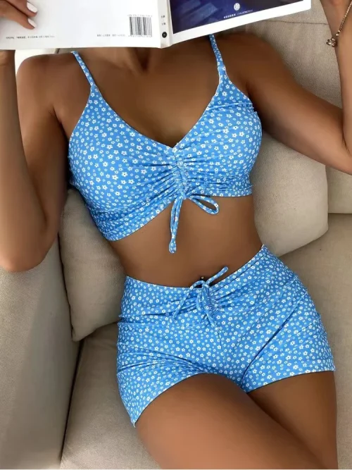 High Waist Bikini Swimsuit Women 2023 Push Up Bikini Floral Swimsuit Print Bikini boxers Swimwear Swim Trunks Bathing Suit - Image 3